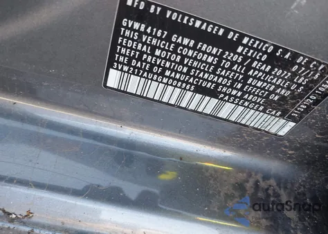 2016 Volkswagen Golf Tsi S 4-Door из США, поврежденный, VIN 3VW217AU8GM008965